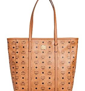 MCM Women's Toni Shopper Medium, Cognac, Tan, Graphic, One Size