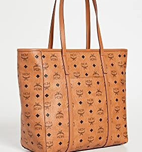 MCM Women's Toni Shopper Medium, Cognac, Tan, Graphic, One Size