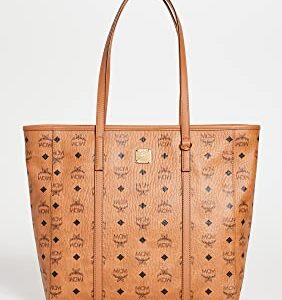 MCM Women's Toni Shopper Medium, Cognac, Tan, Graphic, One Size