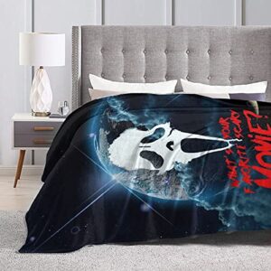 Medini Scream Horror Movie Blanket,Throw Blanket,Lightweight Soft Blankets, for Bed Couch Chair Travel Bedroom 60 inch X50 inch , Black