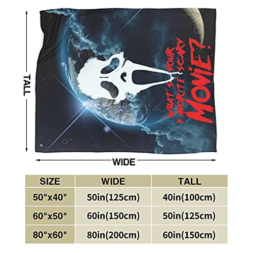 Medini Scream Horror Movie Blanket,Throw Blanket,Lightweight Soft Blankets, for Bed Couch Chair Travel Bedroom 60 inch X50 inch , Black