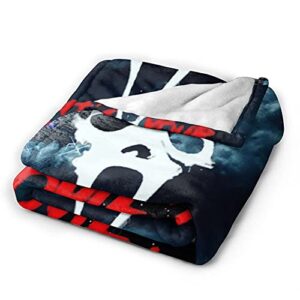 Medini Scream Horror Movie Blanket,Throw Blanket,Lightweight Soft Blankets, for Bed Couch Chair Travel Bedroom 60 inch X50 inch , Black