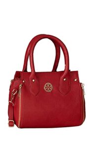 hileder leather designer shoulder tote purse satchel sling messenger crossbody handbag for women, medium size – red