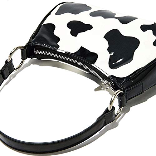 Women Cow Print Shoulder Bag Clutch Purse Underarm Handbag Satchel Zipper Tote Bag Small Purse