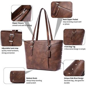 WESTBRONCO Purses For Women Vegan Leather Purses and Handbags Large Ladies Tote Shoulder Bag