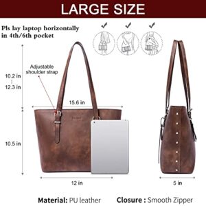 WESTBRONCO Purses For Women Vegan Leather Purses and Handbags Large Ladies Tote Shoulder Bag