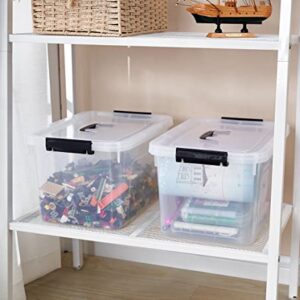 JUJIAJIA Clear Storage Latch Box 16 Quart, Plastic Box/Bin with Lid and Handles, 4-Pack