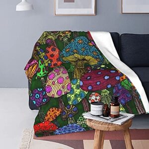 Cartoon Mushroom Art Ultra-Soft Micro Fleece Blanket Throw,Warm, Lightweight, Versatile for All Seasons, Perfect for Bed Sofa Couch 60"x50"