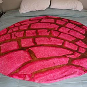 Concha Blanket | Pan Dulce Throw Blanket (Pink Concha Round Blanket)