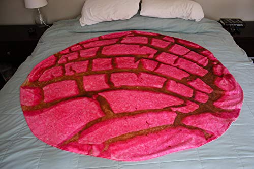 Concha Blanket | Pan Dulce Throw Blanket (Pink Concha Round Blanket)