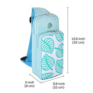 TNP Switch Bag, Travel Bag Compatible with Nintendo Switch & Switch Lite - Shoulder Bag Travel Case Cute Portable Carrying Backpack for Animal Crossing Games Accessories Console & Dock Charger - Blue