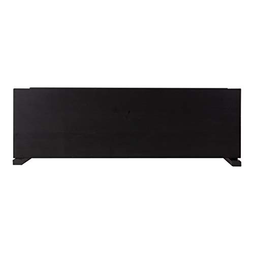 Kate and Laurel Meridien Modern Wood Shelves, 24 x 8 x 24, Black, Transitional Two Tier Wall Shelf for Storage and Display