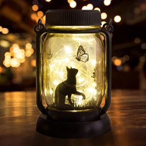 cat string garden lights,gift for mother/grandma/women and every one ,solar lanterns outdoor waterproof, fence lights,lamp decor,whimsical decor,solar outdoor lights,solar porch powered outdoor lights