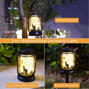 Cat string garden lights,gift for mother/grandma/women and every one ,solar lanterns outdoor waterproof, fence lights,lamp decor,whimsical decor,solar outdoor lights,solar porch powered outdoor lights