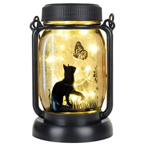 Cat string garden lights,gift for mother/grandma/women and every one ,solar lanterns outdoor waterproof, fence lights,lamp decor,whimsical decor,solar outdoor lights,solar porch powered outdoor lights