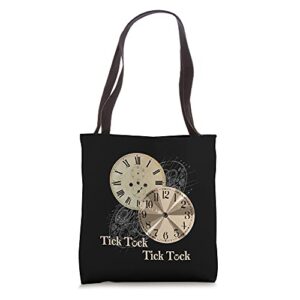 grandfather alarm clock time tick tock clock t-shirt tote bag