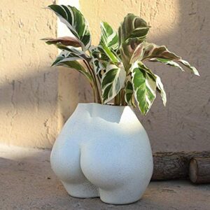 frozzur body plant pot butt vase, female body flower pots with drainage holes, resin flower planter modern, modern design boho form pieces, artificial faux potted flower for home decor indoor outdoor