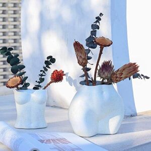 FROZZUR Body Plant Pot Butt Vase, Female Body Flower Pots with Drainage Holes, Resin Flower Planter Modern, Modern Design Boho Form Pieces, Artificial Faux Potted Flower for Home Decor Indoor Outdoor