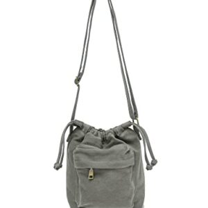 Jeelow Small Canvas Tote Handbag Mini Crossbody Cellphone Bag Purses With Adjustable Strap & Zipper (Small Grey)