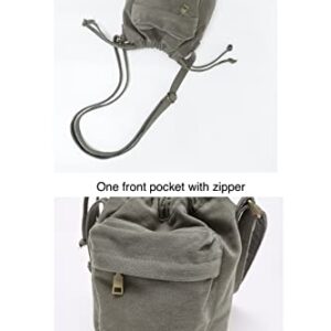 Jeelow Small Canvas Tote Handbag Mini Crossbody Cellphone Bag Purses With Adjustable Strap & Zipper (Small Grey)