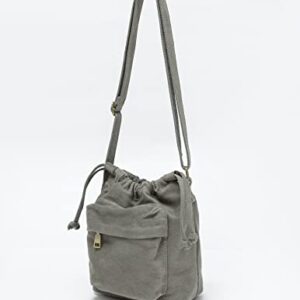 Jeelow Small Canvas Tote Handbag Mini Crossbody Cellphone Bag Purses With Adjustable Strap & Zipper (Small Grey)