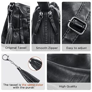 VOLGANIK ROCK Crossbody Bag for Women with Tassel Ladies Soft PU leather Purses and Handbag Pocketbooks