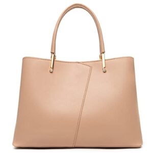 heng ren women’s handbags shoulder bags,upgraded version medium classical style purses top handle satchel bag for daily. (apricot)