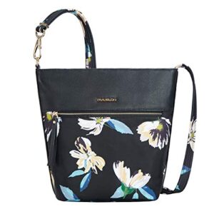 travelon bucket bag, midnight floral, one_size