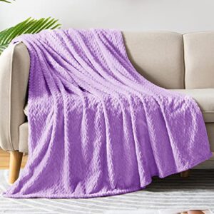 whale flotilla fleece throw blanket for couch with plush decorative pattern, soft fluffy throw blanket for sofa, cozy and lightweight, lilac, 50×70 inch