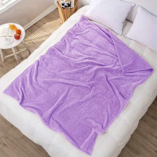 Whale Flotilla Fleece Throw Blanket for Couch with Plush Decorative Pattern, Soft Fluffy Throw Blanket for Sofa, Cozy and Lightweight, Lilac, 50x70 Inch