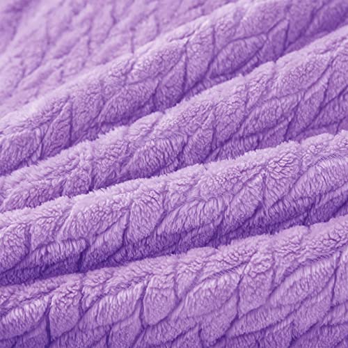 Whale Flotilla Fleece Throw Blanket for Couch with Plush Decorative Pattern, Soft Fluffy Throw Blanket for Sofa, Cozy and Lightweight, Lilac, 50x70 Inch