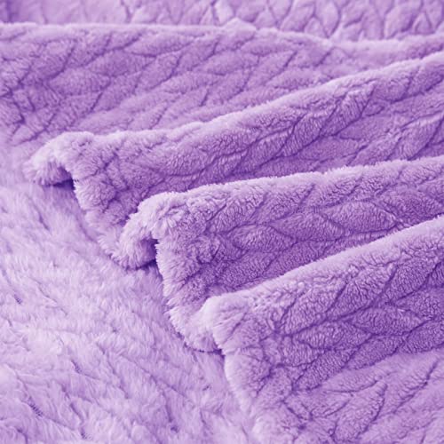 Whale Flotilla Fleece Throw Blanket for Couch with Plush Decorative Pattern, Soft Fluffy Throw Blanket for Sofa, Cozy and Lightweight, Lilac, 50x70 Inch