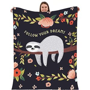 uhankru sloth blanket 60 inx50 in animal blanket ultra soft flannel throw blankets for couch bedroom for kids adults, destroyfungal