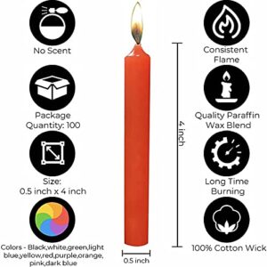 Dinil - Spell & Chime Candles – Premium Mini Taper Candles for Rituals, Prayer, Birthdays, Meditation, Altar, Spells, Chime Candles ( 100, 10 Assorted Colors )