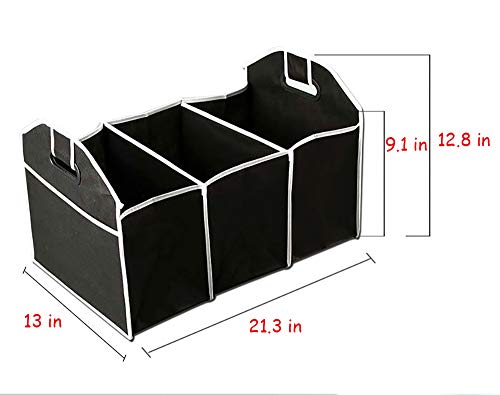 AFXOBO Car Folding Storage Box 3 Compartments Luggage Multifunctional Portable Storage Box Car Built-in Storage Box