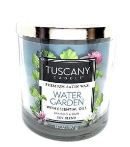 water garden premium satin wax 3-wick scented candle