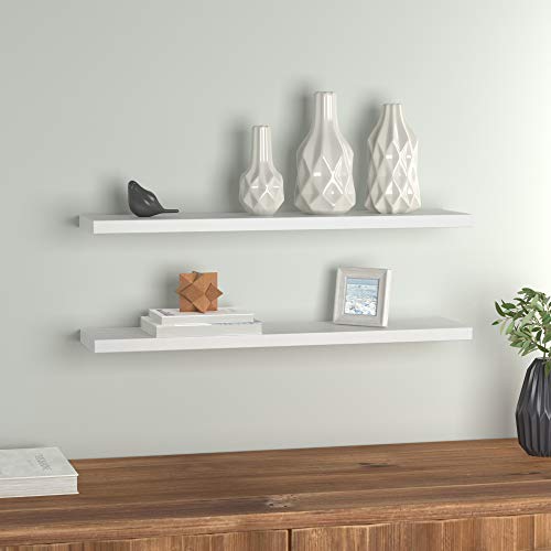 Amazon Basics Floating Shelves - 24-Inch, White, 2-Pack