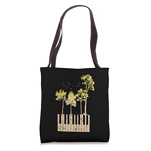 Music Theory Keys Trees Piano Composer Vintage Tote Bag