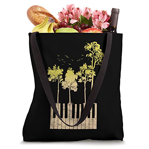 Music Theory Keys Trees Piano Composer Vintage Tote Bag