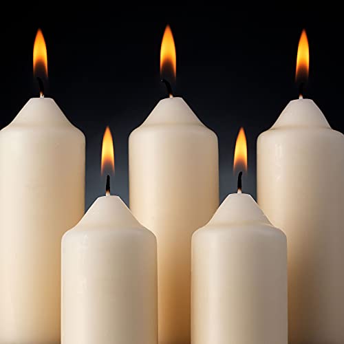 SPAAS Ivory Pillar Candles - 20 Pack | 1.5x4 Inch Bulk Pillar Candles, Dripless Dinner Candles | Unscented Pillar Candles for Home Décor, Memorial, Vigil, Parties, Wedding, Decorative Lantern