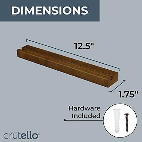 Crutello 8 Pack Vinyl Record Display Shelf - Espresso Wooden Wall Mounted Record Holder Shelf - Pack of 8
