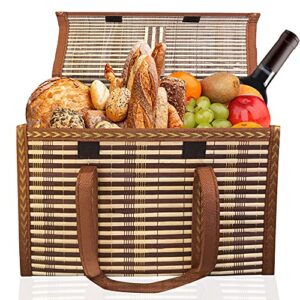 picnic basket for 2 with lid handle,picnic baskets empty for gifts cheap-foldable