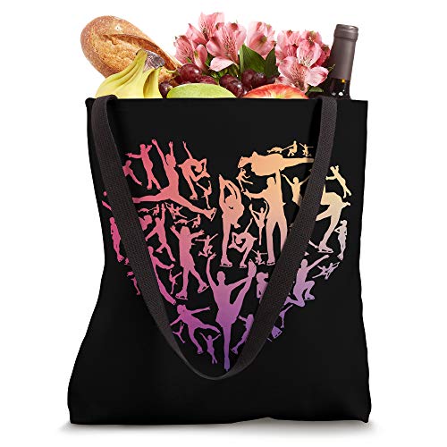 Skating heart love Ice Skater winter girl boy men women gift Tote Bag