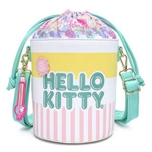 loungefly sanrio hello kitty cup o’ kitty crossbody bucket bag