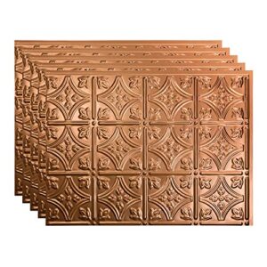 fasÄde traditional style/pattern 1 decorative vinyl 18in x 24in backsplash panel in polished copper (5 pack)