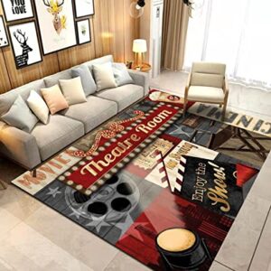 Home Theatre Ticket One Movie Area Rugs Floor Carpet Comfort Rug Welcome Doormat Door Mats Decorator for Front Door Living Room Kitchen Bedroom Garden 4'x5'