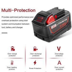 [2Pack] High Output 9.0Ah 18V M18 Lithium ion Battery for Milwaukee M18B Xc 48-11-1850 48-11-1815 48-11-1820 48-11-1852 48-11-1828 48-11-1822 48-11-1811 48-11-1840 48-11-1860 48-11-10