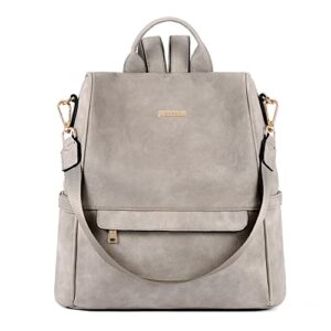 cluci backpack purse for women leather fashion large designer travel bag ladies shoulder bags two-toned vintage gray