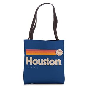blue houston baseball softball city texas retro houston tote bag