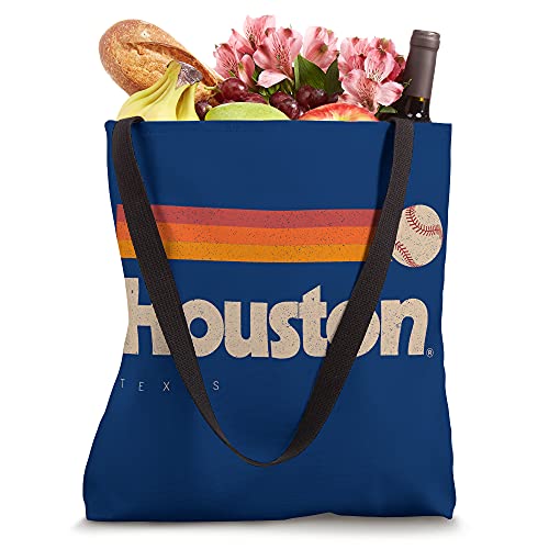 Blue Houston Baseball Softball City Texas Retro Houston Tote Bag